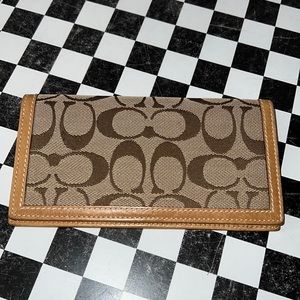 Coach checkbook case jacquard